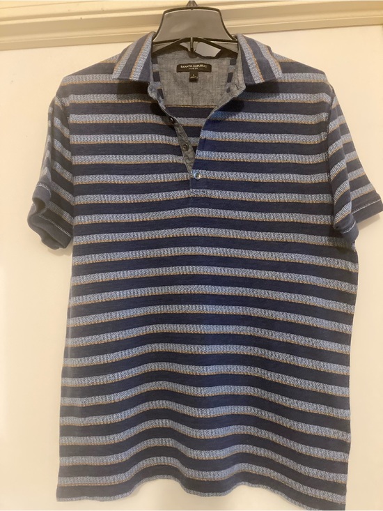 Banana Republic Other - Banana Republic Men's Navy and Light Blue Stripe Polo